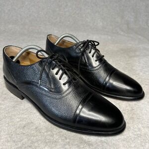 New Giorgio Brutini Black Leather Cap Toe Oxford Dress Shoes Men's Sz 11D Preppy